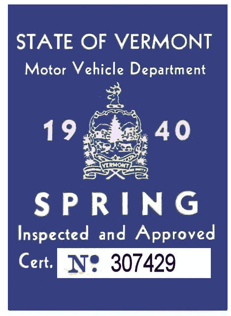 (image for) 1940 Vermont Spring Inspection Sticker